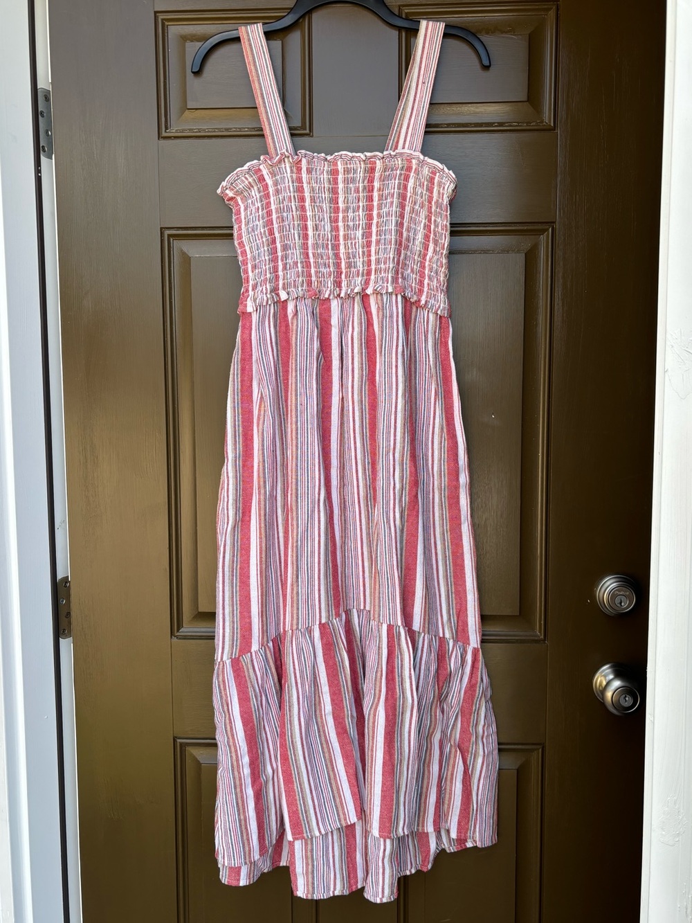 Knox Rose Striped Maxi Dress with Smocked Bodice